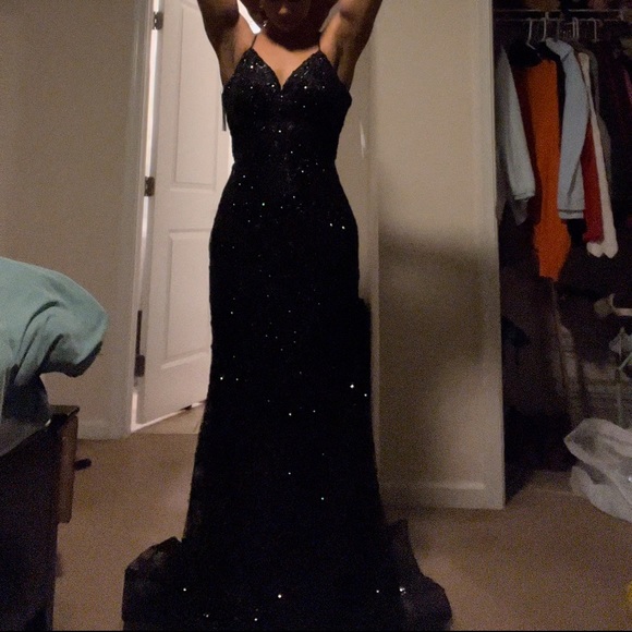 black sequin dress with train Black Sequin Court Train Simple Sweetheart Prom Dresses Custom Color / US18